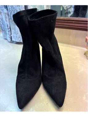 Mack & James by Badgley Mischka Black Pointed Toe Sock Booties Stiletto Size 6.5